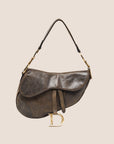 CHRISTIAN DOR BROWN LEATHER SADDLE BAG