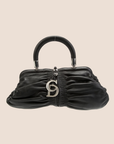 CHRISTIAN DOR BLACK LEATHER KARENINA BAG