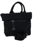 PRD Hand Bag Nylon way Black Auth mr