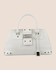 CHRISTIAN DOR WHITE LEATHER STREET CHIC TOP HANDLE BAG