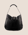 CHRISTIAN DOR BLACK LEATHER JEANNE HOBO BAG