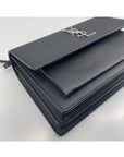 Saint Laurent YSL Sunset Black Leather Crossbody Bag