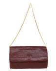 CHRISTIAN DOR Chain Shoulder Bag Leather Red Auth rd