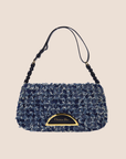 CHRISTIAN DOR BLUE TEXTURED DENIM MALICE BAG