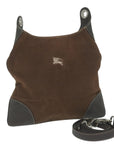 BBERRY Blue Label Shoulder Bag Canvas Brown Auth ti