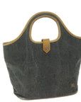 BBERRY Blue Label Hand Bag Canvas Gray Auth ti