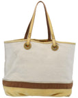 BBERRY Blue Label Tote Bag Canvas Beige Auth ti
