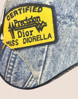 CHRISTIAN DOR "MISS DORELLA" DENIM CANVAS MINI SADDLE BAG