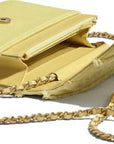 Chanel Wallet On Chain – WOC Classic Caviar SiLVer-Toned Metal Light Yellow