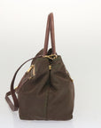 PRD Hand Bag Nylon way Brown Auth yk