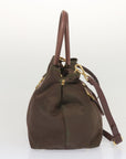 PRD Hand Bag Nylon way Brown Auth yk