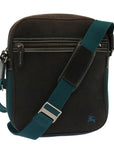 BBERRY Blue Label Shoulder Bag Canvas Black Auth yk