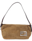 FNDI Corduroy Leather Shoulder Bag Hand Bag Brown 26636