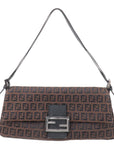 FNDI Mamma Baguette Zucchino Canvas Leather Hand Bag 8BR181