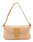 FNDI Mamma Baguette Zucchino Canvas Leather Shoulder Bag 8BR001