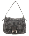 FNDI Mamma Baguette Zucca Wool Leather Shoulder Bag 26325
