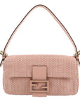 FNDI Mamma Baguette Leather Shoulder Bag Pink 8BR600