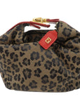 FNDI Leopard Canvas Leather Vanity Bag Cosmetic Pouch 263600