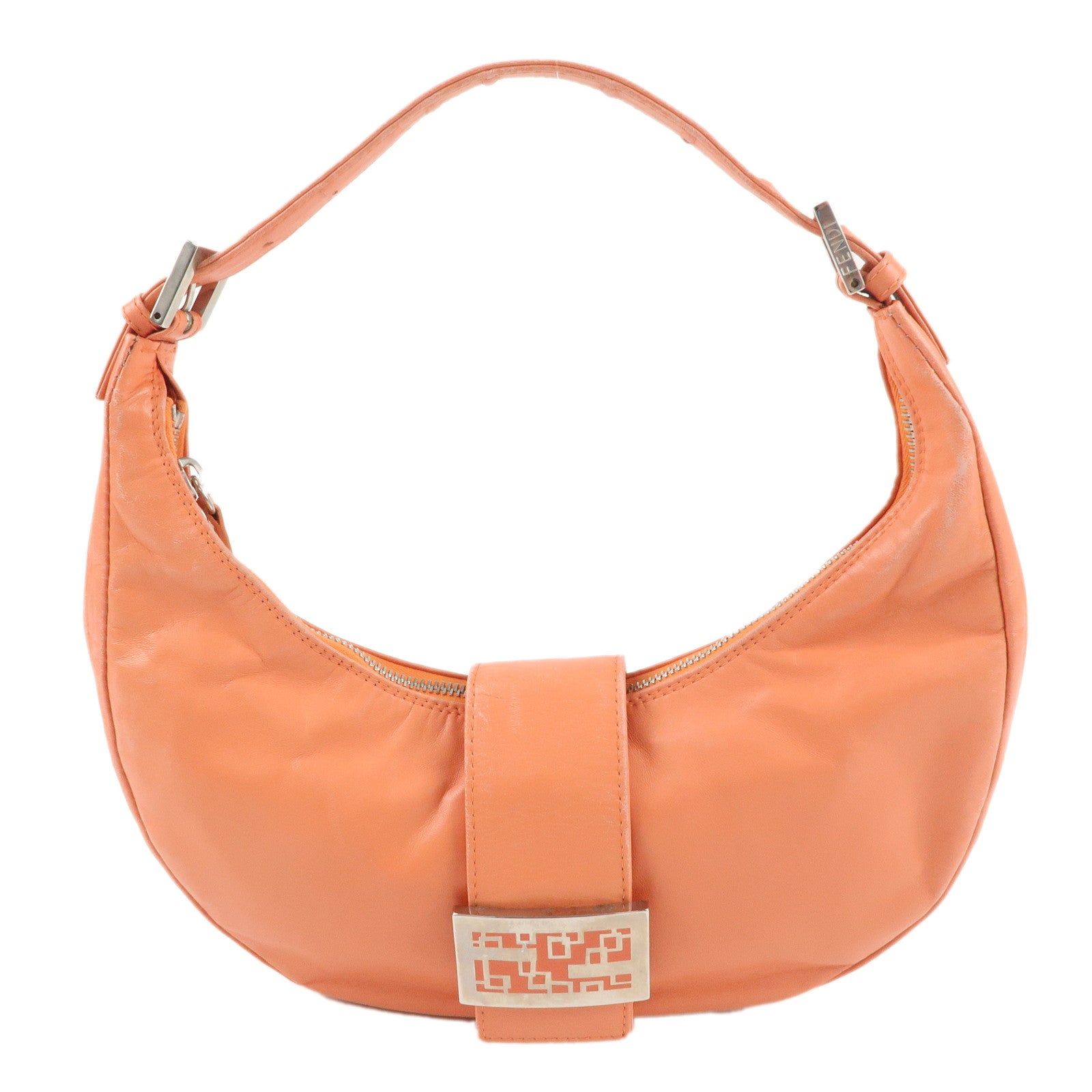 FNDI Leather Shoulder Bag Hand Bag Pink 16321