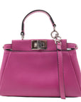 FNDI Leather Micro Peekaboo 2Way Bag Hand Bag Pink 8M0355