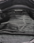 PRD BR PUSHLOCK FLAP BAG METALIC GREY LEATHER SILVER HARDWARE WITH DUST COVER