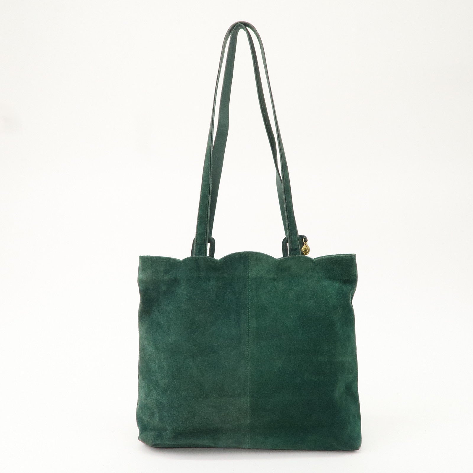 FNDI Logo Suede Tote Bag Shoulder Bag Green