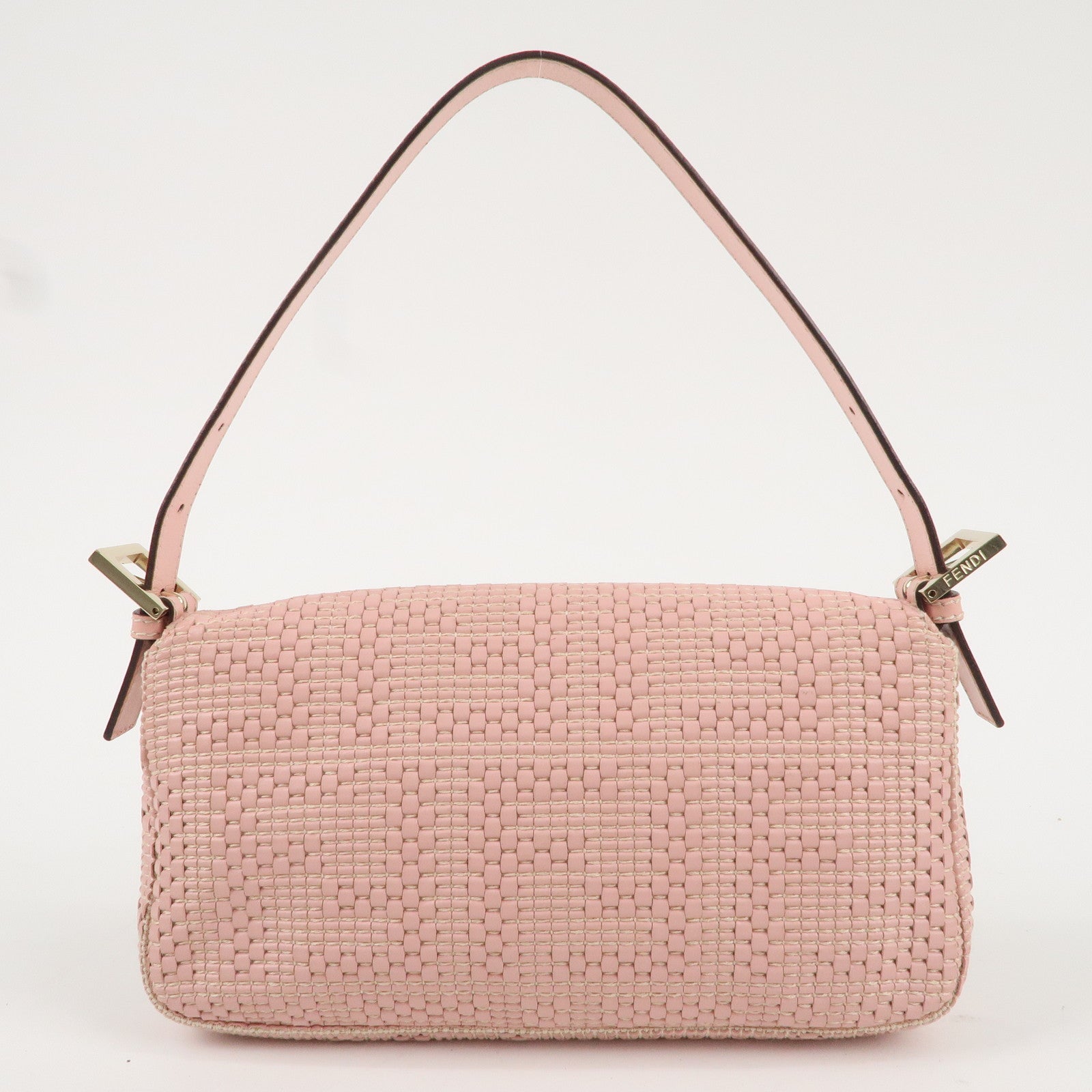 FNDI Mamma Baguette Leather Shoulder Bag Pink 8BR600