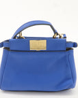 FNDI Micro Peekaboo Leather 2Way Shoulder Bag Blue 8M0355