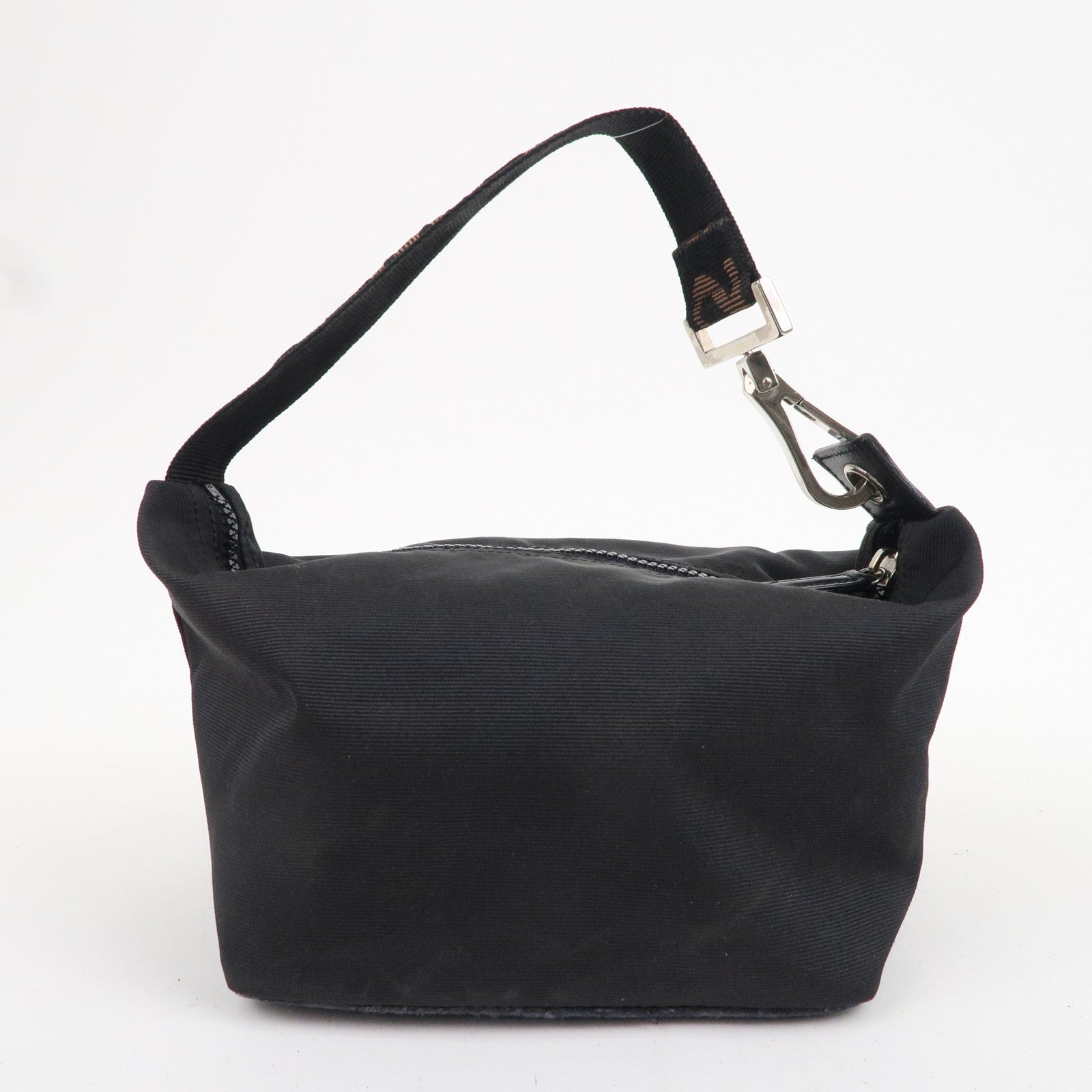 FNDI Logo Canvas Hand Bag Black Brown 26586