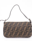 FNDI Mamma Baguette Zucca Canvas Leather Bag Brown 26424