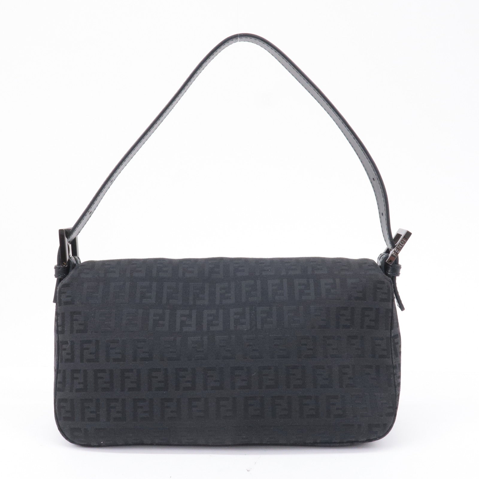 FNDI Mamma Baguette Zucchino Canvas Leather Black 8BR003