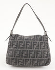 FNDI Mamma Baguette Zucca Wool Leather Shoulder Bag 26325