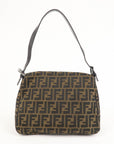 FNDI Mamma Baguette Zucchino Canvas Leather Shoulder Bag 8BR001