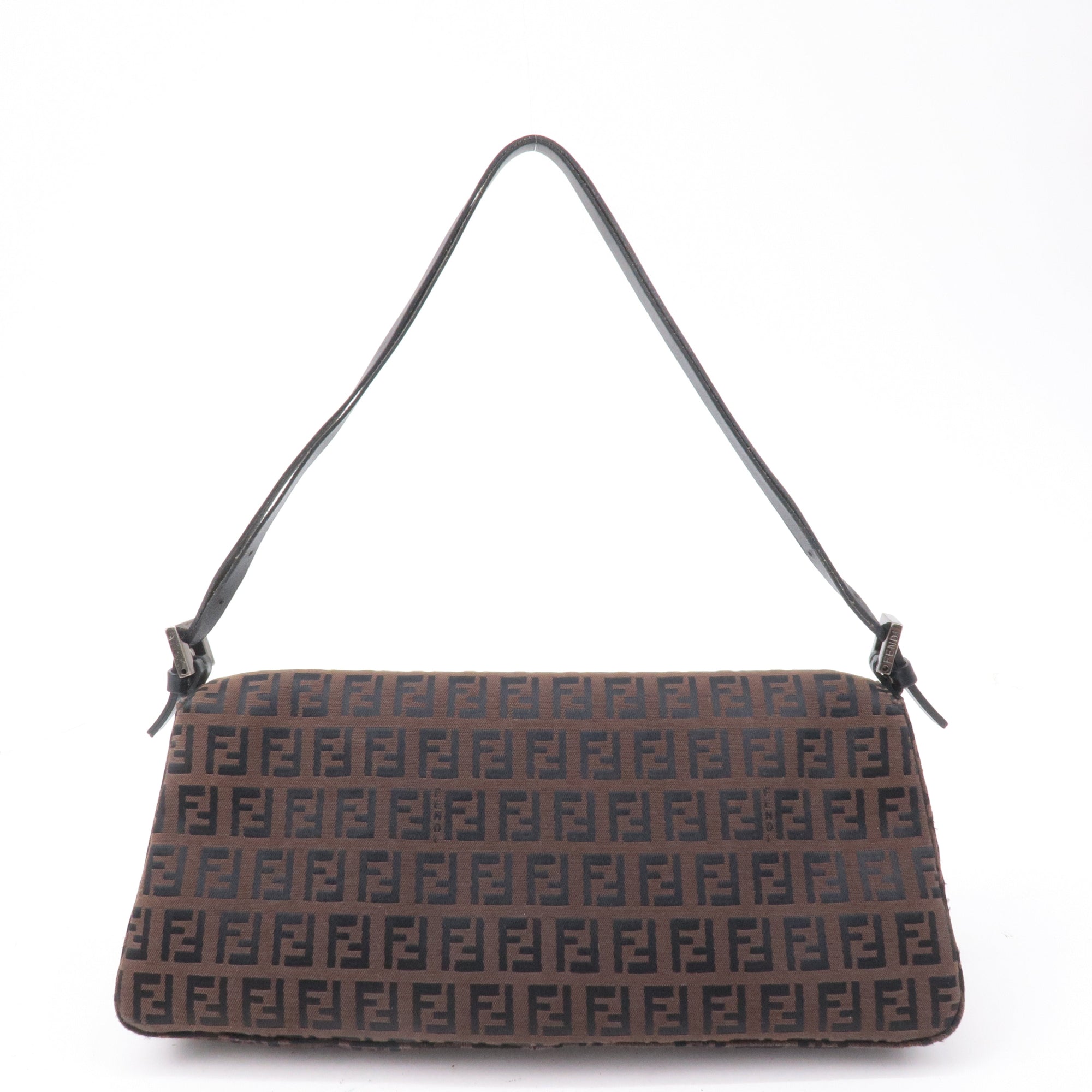 FNDI Mamma Baguette Zucchino Canvas Leather Hand Bag 8BR181