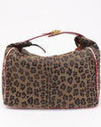 FNDI Canvas Leather Leopard Vanity Bag Brown Red 26348
