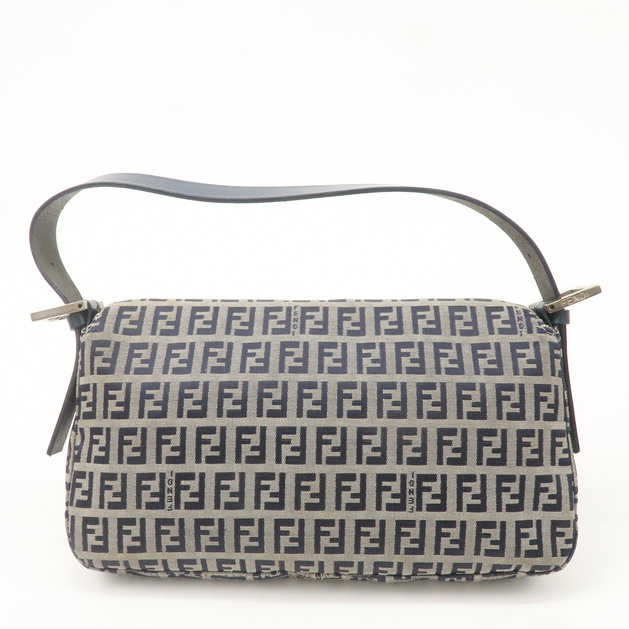 FNDI Mamma Baguette Canvas Shoulder Bag Brown Navy 26424