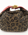 FNDI Leopard Canvas Leather Vanity Bag Cosmetic Pouch 263600