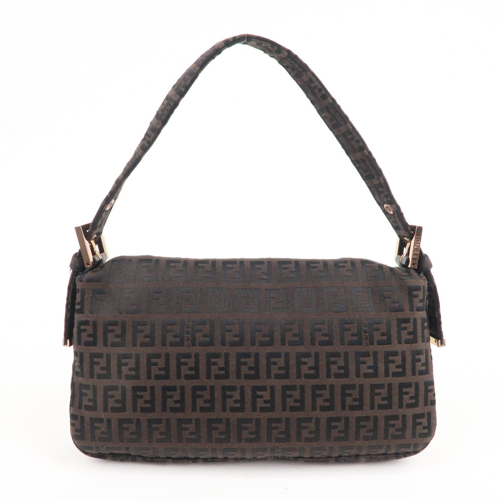 FNDI Mamma Baguette Zucchino Canvas Leather Bag 8BR000