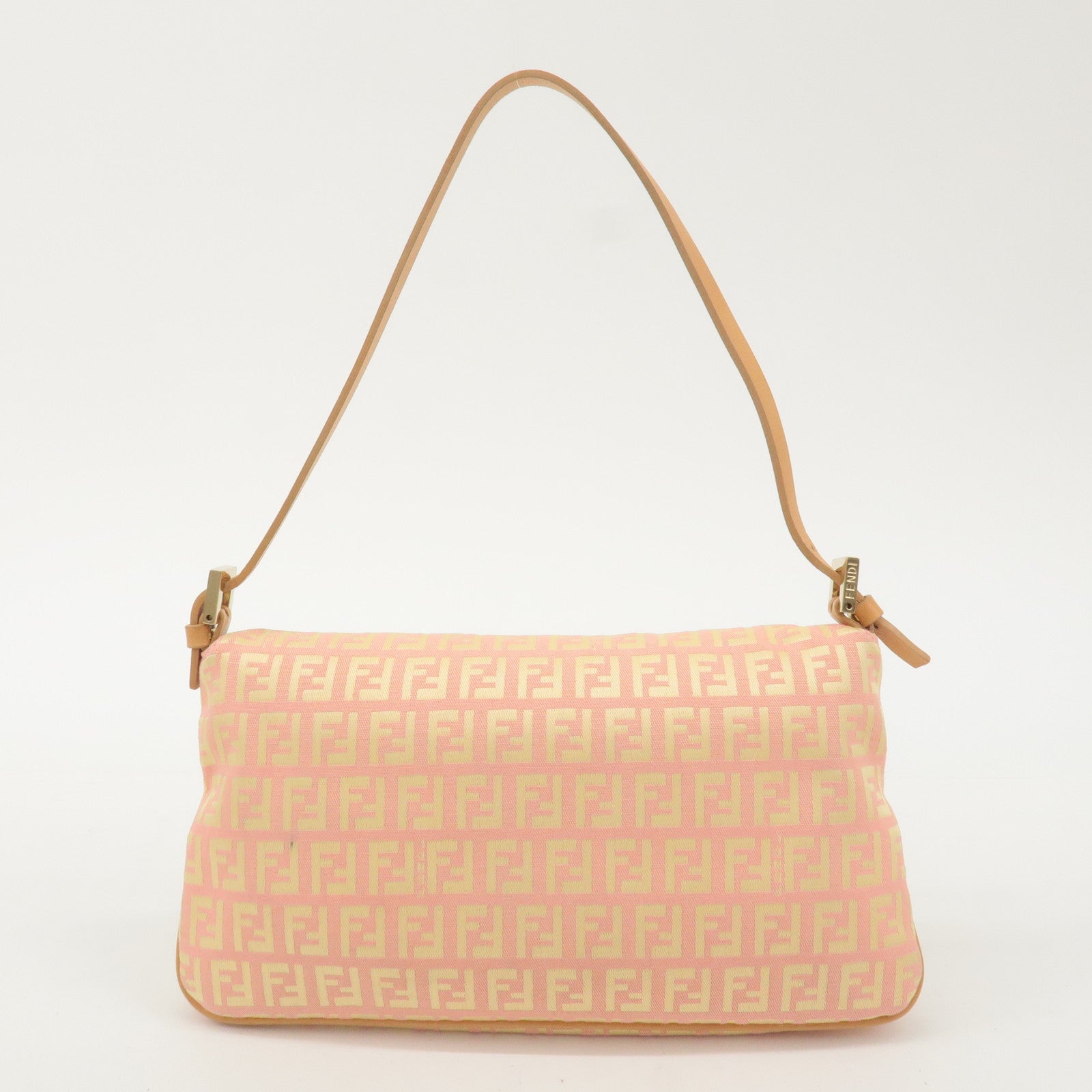 FNDI Mamma Baguette Zucchino Canvas Leather Shoulder Bag 8BR001