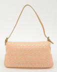 FNDI Mamma Baguette Zucchino Canvas Leather Shoulder Bag 8BR001