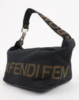 FNDI Logo Canvas Hand Bag Black Brown 26586