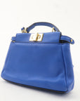 FNDI Micro Peekaboo Leather 2Way Shoulder Bag Blue 8M0355