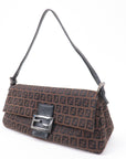 FNDI Mamma Baguette Zucchino Canvas Leather Hand Bag 8BR181