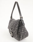 FNDI Mamma Baguette Zucca Wool Leather Shoulder Bag 26325