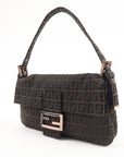 FNDI Mamma Baguette Zucchino Canvas Leather Bag 8BR000