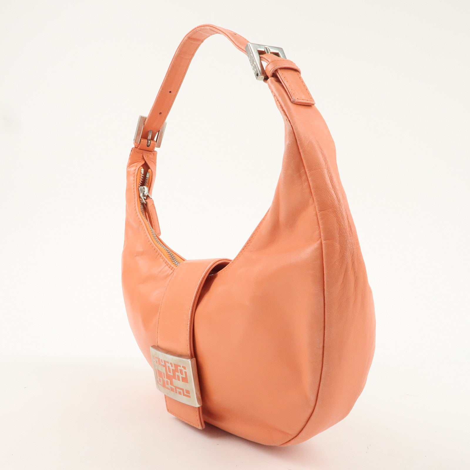 FNDI Leather Shoulder Bag Hand Bag Pink 16321