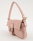FNDI Mamma Baguette Leather Shoulder Bag Pink 8BR600