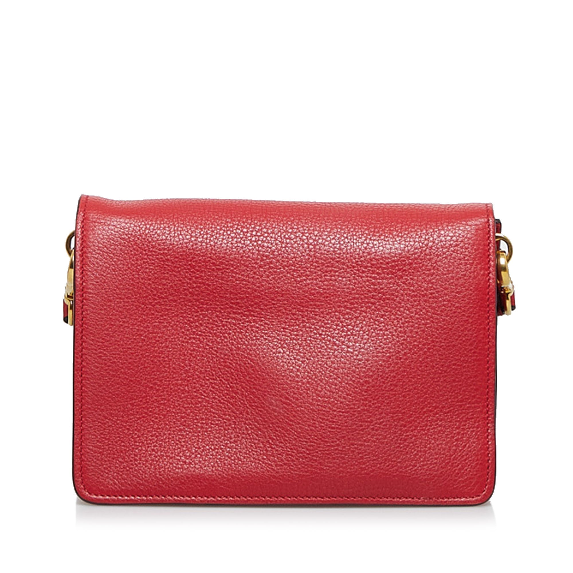 PRD Crossbody Bag Small Red Vitello Daino Gold