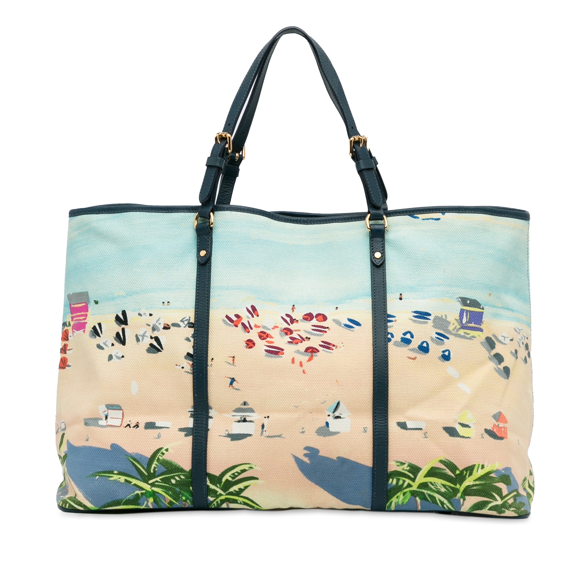 Blue LV Ailleurs Cabas Promenade GM Tote Bag
