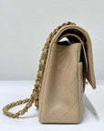 CHNL Medium Vintage Timeless Classic Leather Caviar Beige